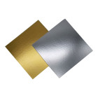 Картонена основа квадратна - златиста/сребриста 30 см