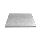 Луксозна квадратна основа - дебела сребро - 27 см