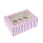 Картонени кутии за 12 мини мъфина HoM - розови 2 бр.