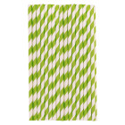 Хартиени сламки - светло зелени линии