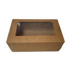 Картонена кутия за дребни сладки с прозорец 19.5x19х7.5 см