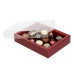 Аксесоари за украса - Луксозна кутия за шоколадови бонбони бордо - 12 гнезда