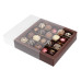 Луксозна кутия за шоколадови бонбони кестенява - 16 гнезда