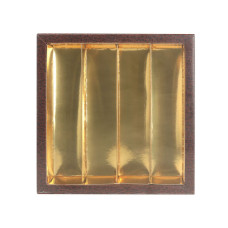 Аксесоари за украса - Луксозна кутия за шоколадови бонбони кестенява - 16 гнезда
