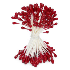 Аксесоари за украса - Тичинки за цветя Cake-Masters - червени перлени