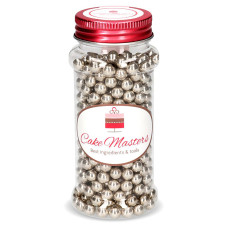 Перли и кристали - Захарни перли гланц Cake-Masters - сребърни металик - 5 мм
