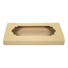 Декоративна кутия с прозорец за шоколад 16.5х8х1.5 см - бежова
