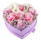 Подаръчна кутия с цветя — розова с форма на сърце Подаръчна кутия с цветя — розова с форма на сърце