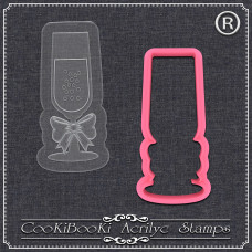 Резци на форми - Резец с акрилна щампа - сватбен чаша с вино