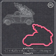 Акрилна щампа с резец - Коледнен камион