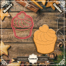 Резец с щампа - мъфин със сърце