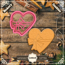 Резец с щампа - сърце с панделка