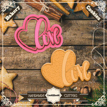 Резец с щампа - сърце LOVE #02