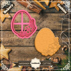 Резец с щампа - Великденско яйце с цветя