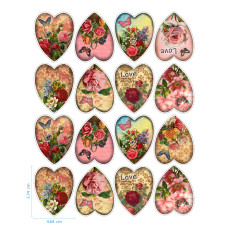 Свети Валентин - Ядливи стикери - винтидж сърчица #02