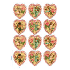Свети Валентин - Ядливи стикери - винтидж сърчица #03