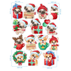 Коледа - Ядливи стикери - анимирани Коледни кученца #01