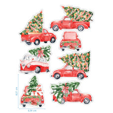 Коледа - Ядливи стикери - кола с Коледна елха