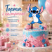 Топър за торта Стич – двулицев, 7 х 15 см