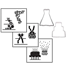 Резец и текстури за бисквити - мини сватба