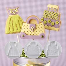 Комплект щампи с форма на рокля, чанта, торта