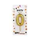 Декоративна свещ Party - нула златна 5 см