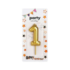 Декоративна свещ Party - единица златна 5 см
