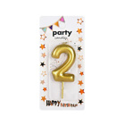 Декоративна свещ Party - двойка златна 5 см