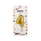 Декоративна свещ Party - четворка златна 5 см