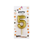 Декоративна свещ Party - петица златна 5 см
