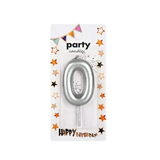 Декоративна свещ Party - нула сребърна 5 см