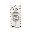Декоративна свещ Party - петица сребърна 5 см
