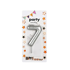 Декоративна свещ Party - седмица сребърна 5 см