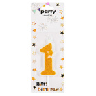 Декоративна свещ Party - единица златна брокатена