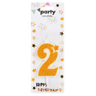 Декоративна свещ Party - двойка златна брокатена