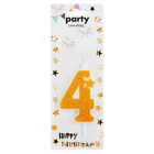 Декоративна свещ Party - четворка златна брокатена