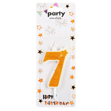 Декоративна свещ Party - седмица златна брокатена