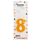 Декоративна свещ Party - осмица златна брокатена