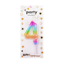Декоративна свещ Party – четворка с дъговидни цветове