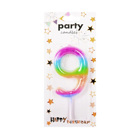 Декоративна свещ Party – осмица с дъговидни цветове