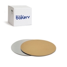 Мъфини и торти - Луксозна кръгла основа Bakery - тънка злато/сребро - 26 см