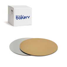 Мъфини и торти - Луксозна кръгла основа Bakery - тънка злато/сребро - 28 см