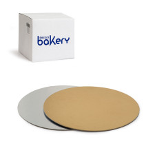 Мъфини и торти - Луксозна кръгла основа Bakery - тънка злато/сребро - 30 см