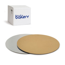 Мъфини и торти - Луксозна кръгла основа Bakery - тънка злато/сребро - 34 см