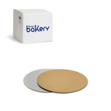 Мъфини и торти - Луксозна кръгла основа Bakery - тънка злато/сребро - 15 см