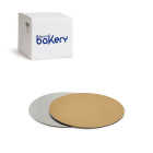 Луксозна кръгла основа Bakery - тънка злато/сребро - 18 см