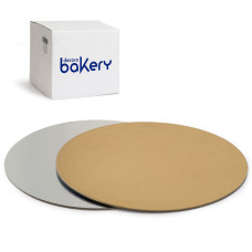 Мъфини и торти - Луксозна кръгла основа Bakery - тънка злато/сребро - 32 см