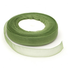 Аксесоари за украса - Декоративна лента органза - зелена