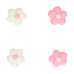 Захарни фигури FunCakes - бели/розови мини цветчета - 64 бр.