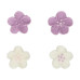 Захарни фигури FunCakes - бели/виолетови цветчета - 24 бр.